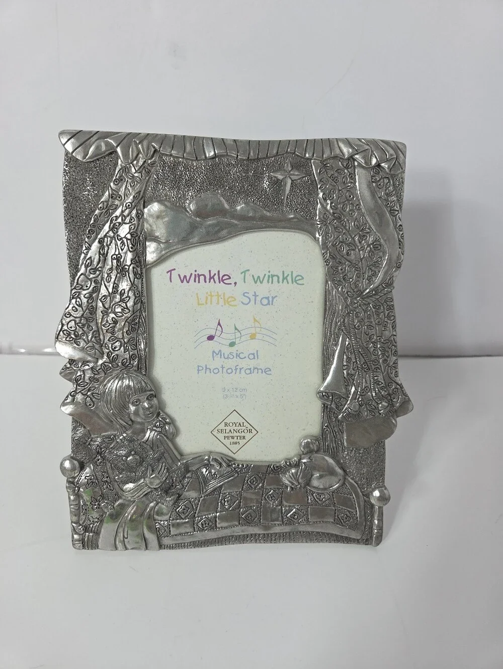 vtg royal selangor pewter musical photo frame twinkle twinkle little star 3.5x5